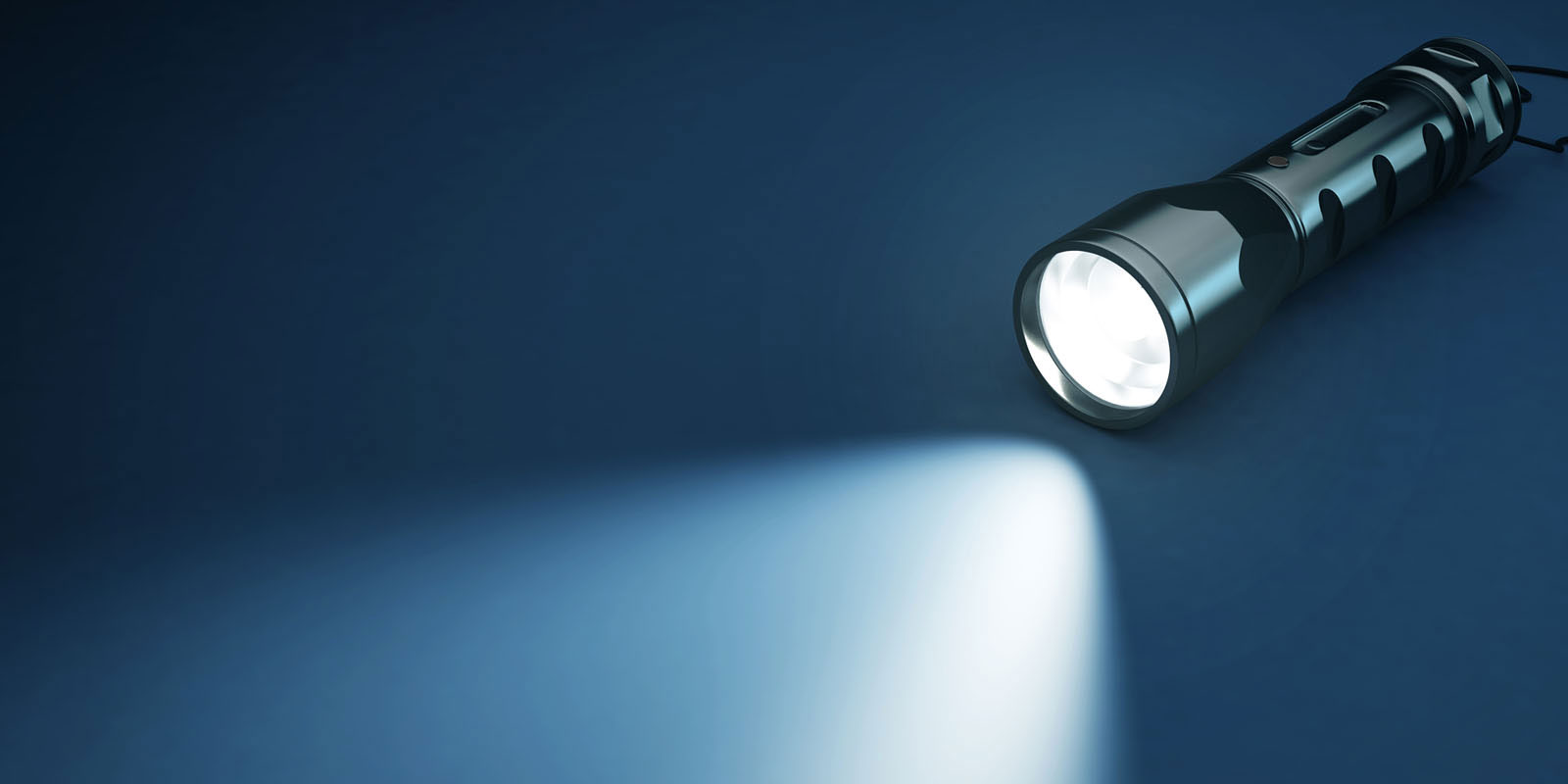 Flashlight on ground